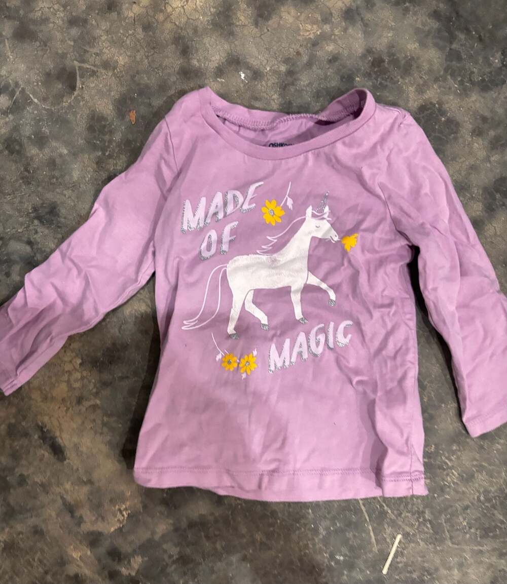 OshKosh B'gosh Made of Magic Unicorn Long Sleeve Purple Shirt 18M